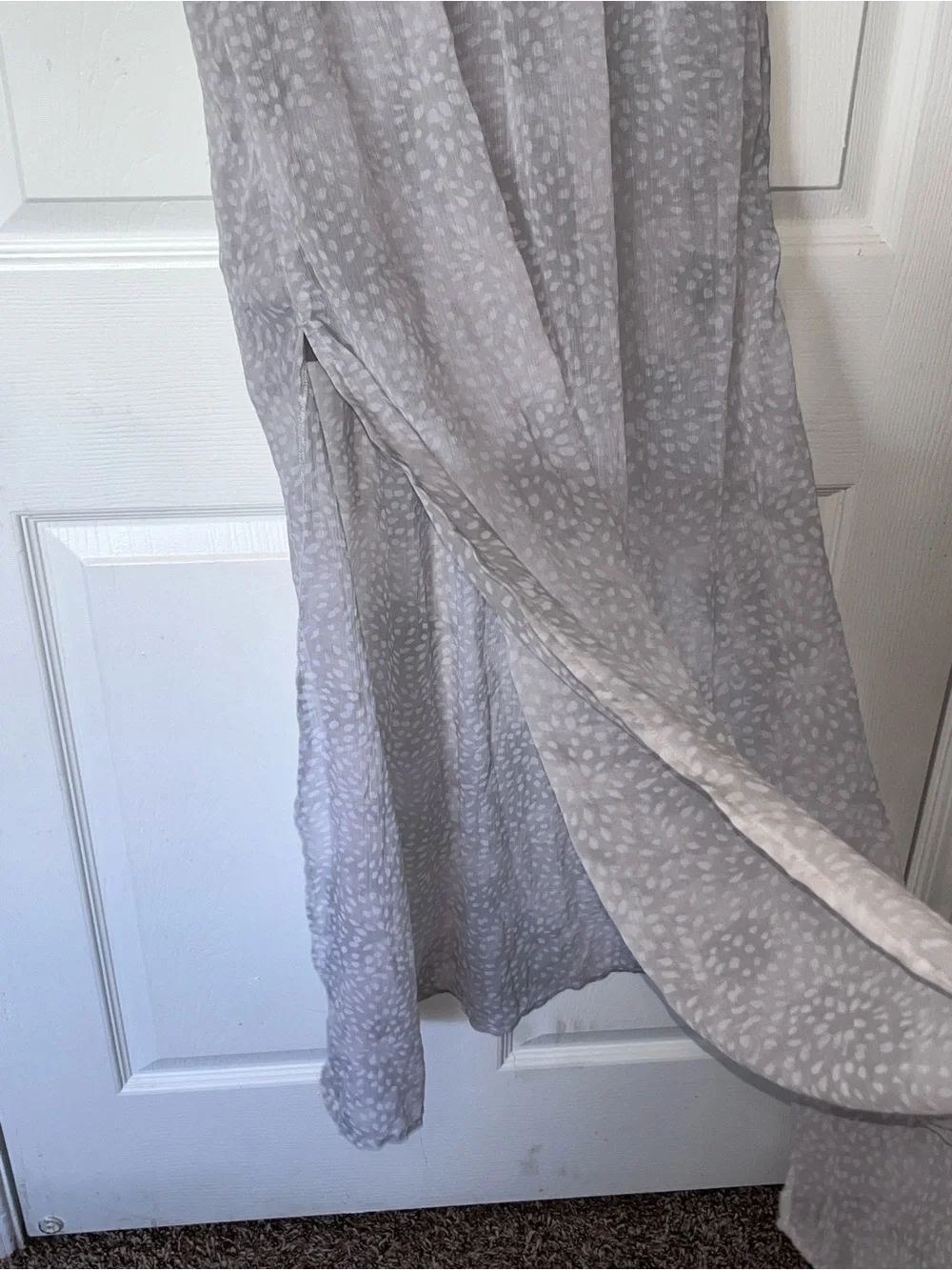 Abercrombie and Fitch Smocked Strapless Maxi Dress in Light Gray small  women’s